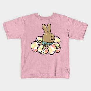 Easter Bunny with All of the Easter Eggs Kids T-Shirt